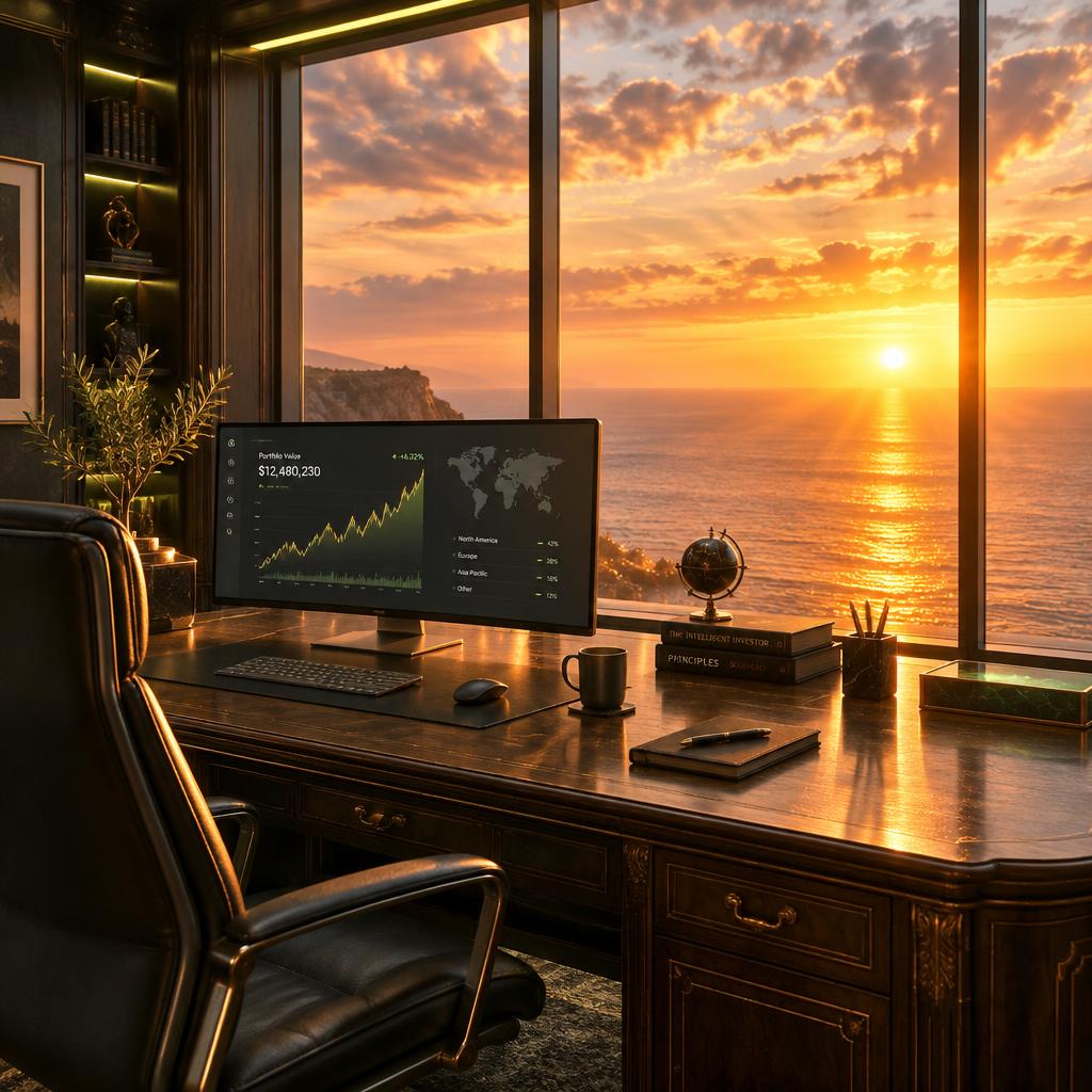 Espacio de trabajo con herramientas digitales